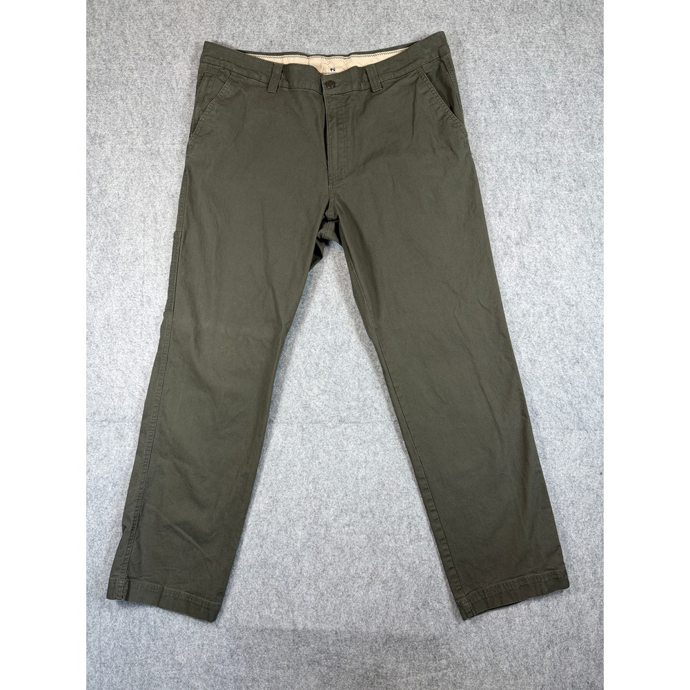 Columbia Mens Outdoor Chino Pants 38x32 Olive Green Cotton Blend Hiking Utility